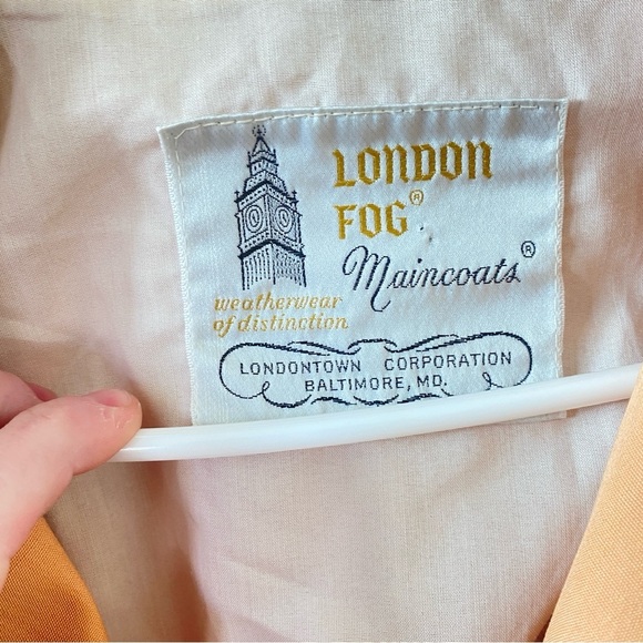 LONDON FOG Vintage Coral Trench Coat Women's Size 12 Petite Missing Belt - Picture 2 of 12